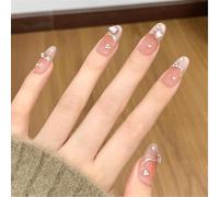 XAGMODSHN Lot de 24 faux ongles brillants à coller sur les ongles en acrylique effet œil de chat