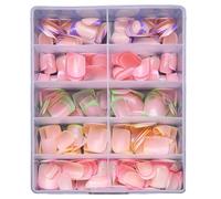 XAGMODSHN Lot de 240 faux ongles à bout français - Bords multicolores - À coller sur les ongles - Pour femme