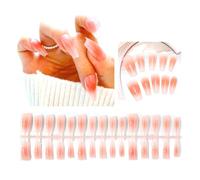 XAGMODSHN Lot de 30 faux ongles longs à presser en acrylique brillant pour femmes et filles