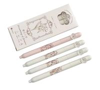 XAGMODSHN Lot de 4 stylos à encre gel papillon et fleur 0,5 mm à séchage rapide pour l'école, le bureau, l'écriture, le journal