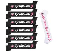 XAGMODSHN Lot de 7 écharpes d'épaule pour enterrement de vie de jeune fille Célébrez la ceinture à thème pour une soirée amusante avec la mariée Disco Party Bandoulière, blanc/noir, taille unique