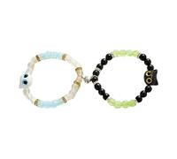 XAGMODSHN LuminousKitty Bracelets À Breloques avec Fermeture Magnétique en Résine Légère Cadeaux pour Filles Meilleurs Amis Couples Fans De Films De Nuit Bijoux D'amitié