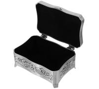 XAGMODSHN Mallette De Rangement Bijoux en Métal Sculpté Antique pour Colliers Boucles d'oreilles Bagues Construction Robuste Organisateurs Bijoux Anciens Décoratifs