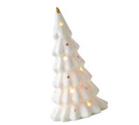 XAGMODSHN Miniature Ceramic Christmas Tree Snowman Sculpture Car Sculpture avec Découpe Et LED Éclairée pour Le Bureau À Domicile DÉCORS DE Bureau DE Bure