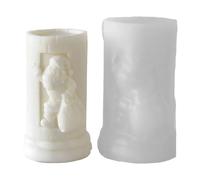 XAGMODSHN Moule À Bougie De Noël en Silicone Robuste Et Résistant La avec des Motifs Détaillés Relief du Père Noël Moule Bougie Silicone pour Les Vacances