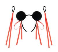 XAGMODSHN Necha Buns Bandeau à cheveux avec pompons en fourrure avec nœud pour adultes et enfants de tous âges Accessoires de cosplay
