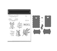 XAGMODSHN Outil De Décoration Vacances Matrice Métallique en Acier Carbone Et Tampon en Silicone pour L'artisanat Et Les Cadeaux Noël Jouet Sûr