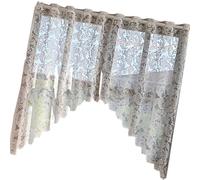 XAGMODSHN Panneau de Rideau en Dentelle Blanche tissé à la Main, matériaux Semi-Transparents, Installation Rapide, Portable pour Les locataires, propriétaires, Demi-Rideau décoratif