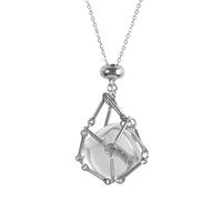 XAGMODSHN Pendentif Moderniste Carré Facetté Cristal Sur Chaîne Segmentée Avec Mécanisme de Retenue Net Innovant Élégant Collier Femme Cristal, Red East Tomb, Comme décrit, Comme décrit.
