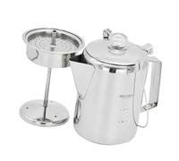 XAGMODSHN Percolateur 9 tasses en acier inoxydable grande capacité Cafetière avec couvercle à charnière pour le camping et la maison