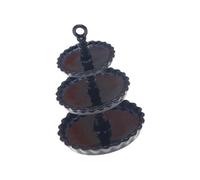 XAGMODSHN Petit présentoir à gâteaux pour maisons de poupées, simulation à 3 niveaux, design en métal, stable, jeu de rôle, support de gâteau miniature essentiel pour maisons de poupées