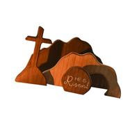 XAGMODSHN Plateau Tombeau Vide en Bois, Croix De, Easter New Four piec