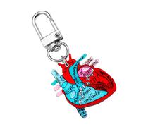 XAGMODSHN Porte-clés anatomique en forme de cœur - Accessoire éducatif pour les étudiants en physique et les professionnels de la santé - Porte-clés vie microscopique