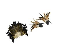 XAGMODSHN Postiche et bras à plumes bleu clair - Accessoires de déguisement pratiques et réutilisables - Accessoires de fête sur le thème des plumes bleues