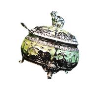 XAGMODSHN Pot à sucre contemporain en alliage avec couvercle en forme d'éléphant bols et cuillère ensemble grande capacité récipient à sucre en alliage texture alliage sucrier