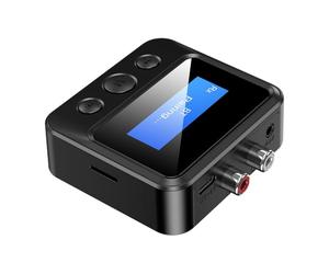 XAGMODSHN Récepteur 5.0 Compact Compatible pour stéréo Domestique, Adaptateur auxiliaire 3.5mm, Prend en Le Jeu de Cartes, écran LCD, Adaptateur sans Fil