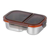 XAGMODSHN Récipient alimentaire de cuisine en acier inoxydable - Passe au lave-vaisselle - 2 compartiments avec couvercle - Pour le stockage quotidien des repas au bureau - Conteneur à déjeuner avec