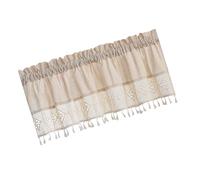 XAGMODSHN Rideau court gracieux à pompons en dentelle pour décoration de fenêtre pour propriétaires et locataires maison élégante