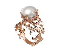XAGMODSHN Romance Bague creuse avec corail, perles artificielles en forme d'arbre, One Size, Comme décrit, Comme décrit.