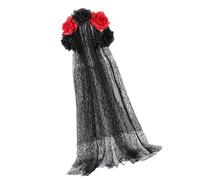 XAGMODSHN Rose Florals Couronnes Voiles Halloween Sugar Skull Costumes Mexicains Fleur Bandeau Jour des Morts Coiffe Cadeaux Roses Florals Couronnes Voiles