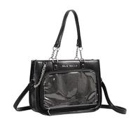 XAGMODSHN Sac à bandoulière de grande capacité avec sangle en chaîne style anime japonais pour femme et collectionneur d'anime, Noir