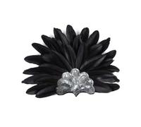 XAGMODSHN Serre-tête à plumes et paillettes pour bal masqué, fête costumée, bandeau surdimensionné à plumes