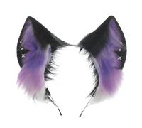 XAGMODSHN Serre-tête avec oreilles d'animaux ethniques pour fille - Costume de jeu de rôle - Bandeau pour fête à thème féminin - Sous-cultures - Bandeau d'oreille de loup pour fête