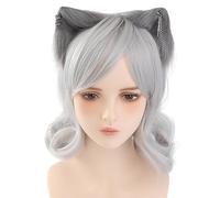 XAGMODSHN Serre-tête avec oreilles de renard et boucles d'oreilles en métal pour Halloween - Bandeau mignon pour femme - Pour adultes - Personnages d'animes - Cosplay
