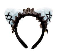 XAGMODSHN Serre-tête en dentelle avec oreilles de chat et nœud papillon pour femme - Accessoire de costume pour bal masqué - Bandeau confortable