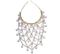 XAGMODSHN Serre-tête en filet orné de perles pour mariée et demoiselles d'honneur Chapeau de mariage tendance pour robes de soirée et mariages
