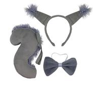 XAGMODSHN Serre-tête en forme d'oreille d'écureuil avec queue pour femme - Créoles de personnages d'animes - Coiffe de diffusion en direct - Nœud papillon pour homme - Nœud papillon - Cosplay