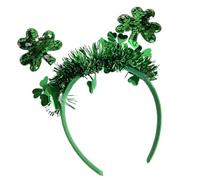 XAGMODSHN Serre-tête fête irlandaise trèfle accessoires photo amusants vert bandeau fête blingbling karaoké cerceau leprechaun Nouvel An