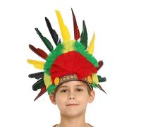 XAGMODSHN Serre-tête indien pour carnavals, fête, FatTuesday, bandeau à plumes pour scène, célébration culturelle, fête à thème