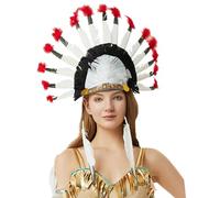 XAGMODSHN Serre-tête indien pour carnavals, fête, FatTuesday, bandeau à plumes pour scène, célébration culturelle, fête à thème