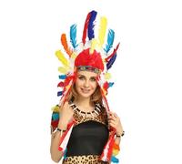 XAGMODSHN Serre-tête indien pour carnavals, fête, FatTuesday, bandeau à plumes pour scène, célébration culturelle, fête à thème