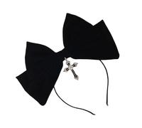 XAGMODSHN Serre-tête réglable avec croix foncée pour Halloween, bandeau rétro punk avec nœuds pour cheveux, Nœud croisé, Taille unique