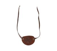 XAGMODSHN Sterevunk Cache-œil médiéval pirate vintage en cuir pour Halloween Cosplay Accessoires de costume médiéval Chevalier Pirate Eye, marron, taille unique