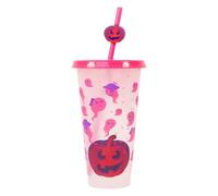 XAGMODSHN Tasse d'Halloween durable de 710 ml avec effet de conversion de couleur pour boisson froide, livrée avec des couvercles sécurisés et une paille, tasse d'Halloween de grande capacité