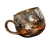XAGMODSHN Tasse en verre peint pour festival avec illustration d'Halloween 101 ml Kitchenware Passe au lave-vaisselle