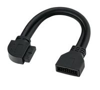 XAGMODSHN USB3.0 Panneau Adaptateur De Coude À 90 Degrés 19/20 Câble Carte Mère Pin 25 Cm Plaqué Or