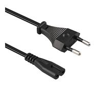 Xahpower 1,5m Cable Alimentation, Cordon D'alimentation de la Fiche Euro pour Une Douille Double Euro C7 2 Broches Compatible avec PS5 / PS4 / PS3 / PS2 / Xbox One S/Xbox Series X/S Etc - Noir