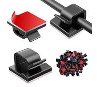 Xahpower 100 Pièces Clips Cable, Organiseur de Câble Auto-adhésif, Gestion de Câbles pour Guirlande Lumineuse, Bureau, Mur, Maison