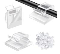 Xahpower 100 Pièces Clips Cable, Organiseur de Câble Auto-adhésif, Gestion de Câbles pour Guirlande Lumineuse, Bureau, Mur, Maison