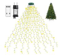 Xahpower 400LED Guirlande Lumineuse Sapin de Noël, 2 m x 16 guirlandes, 8 Modes, Anneau Lumineux pour Sapin de Noël de 1,5 à 2,5 m ( Blanc Chaud)