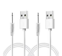 Xahpower Câble de Charge de Remplacement DC 2,5 mm, 2PCS Cordons de Chargeur USB pour Masseurs - Blanc