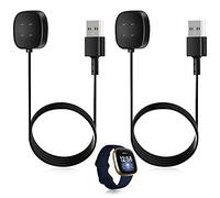 Xahpower Chargeur pour Fitbit Versa 3, Lot de 2 Cable Chargeur USB Compatibles avec Versa 3/Versa 4/Sense/Sense 2, Station de Charge Magnétique, 100cm