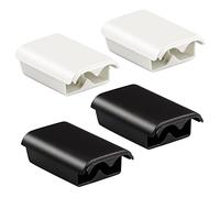 Xahpower Couvercle de Batterie de Rechange pour Xbox 360 - Compatible avec Manette sans Fil Xbox 360 (4 pièces, Noir, Blanc)