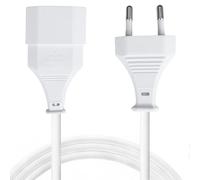 Xahpower Rallonges d'alimentation, Fiche Plate Type C vers Prise Euro, Câbles d'alimentation pour Téléviseurs, Moniteurs, Ordinateurs, Consoles de Jeux, Lampes, Projecteurs (5 Meters)