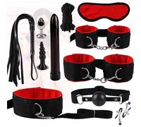 XaiYimee Ensemble de Yoga pour Les Muscles des Mains et des Jambes (Jouets de Couple) Noir et Rouge Ensemble de 11 pièces