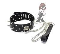 XaiYimee Fashion Rivet Spike Punk Collier Cuir Plomb chaîne Collier Choker vêtements B-D-S-M Collier Accessoires Gothiques.